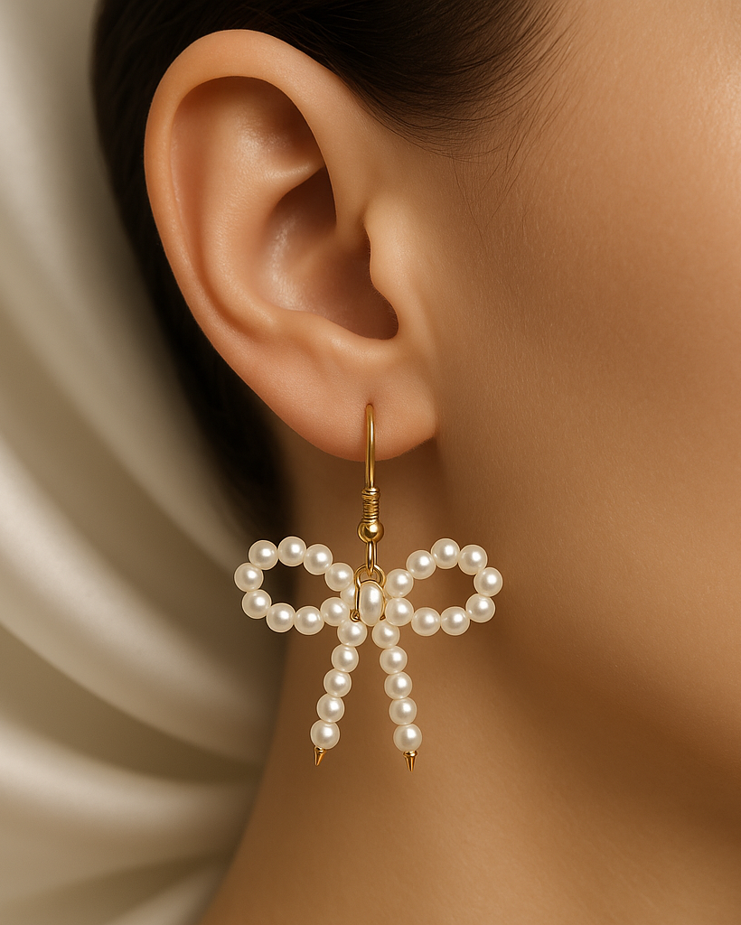 Pearl Bow Earrings