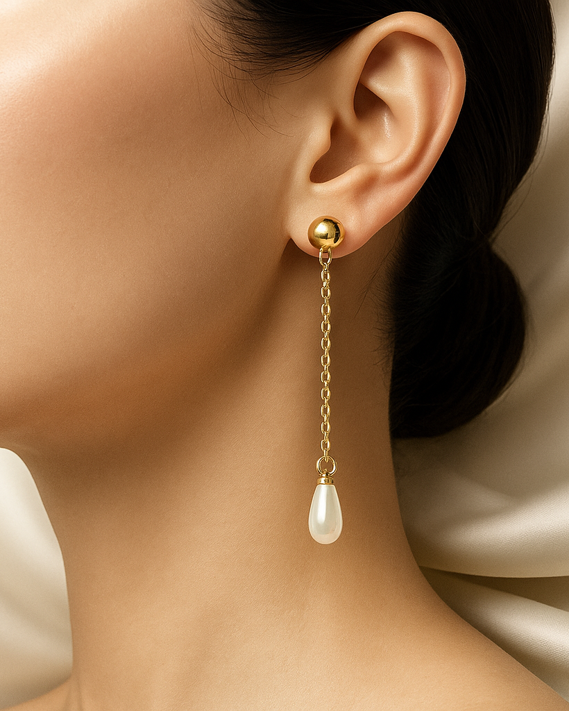 Pearl Drop Chain Earring