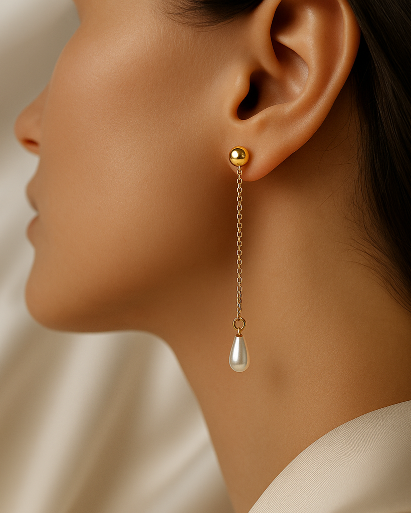 Pearl Drop Chain Earring