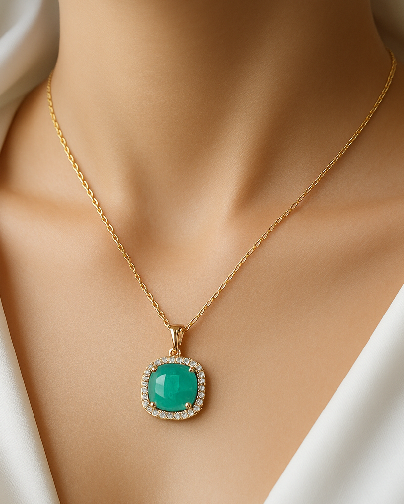 Emerald Crystal Stone Necklace