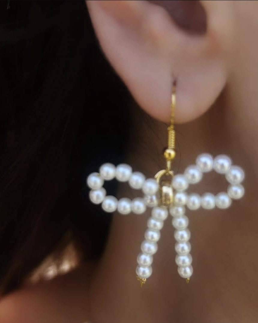 Pearl Bow Earrings