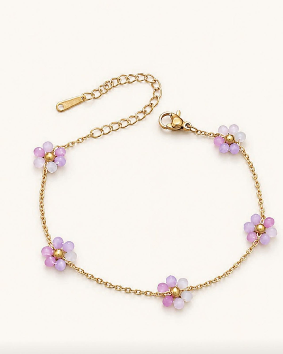 Gradient Purple Faux Bead Bracelet