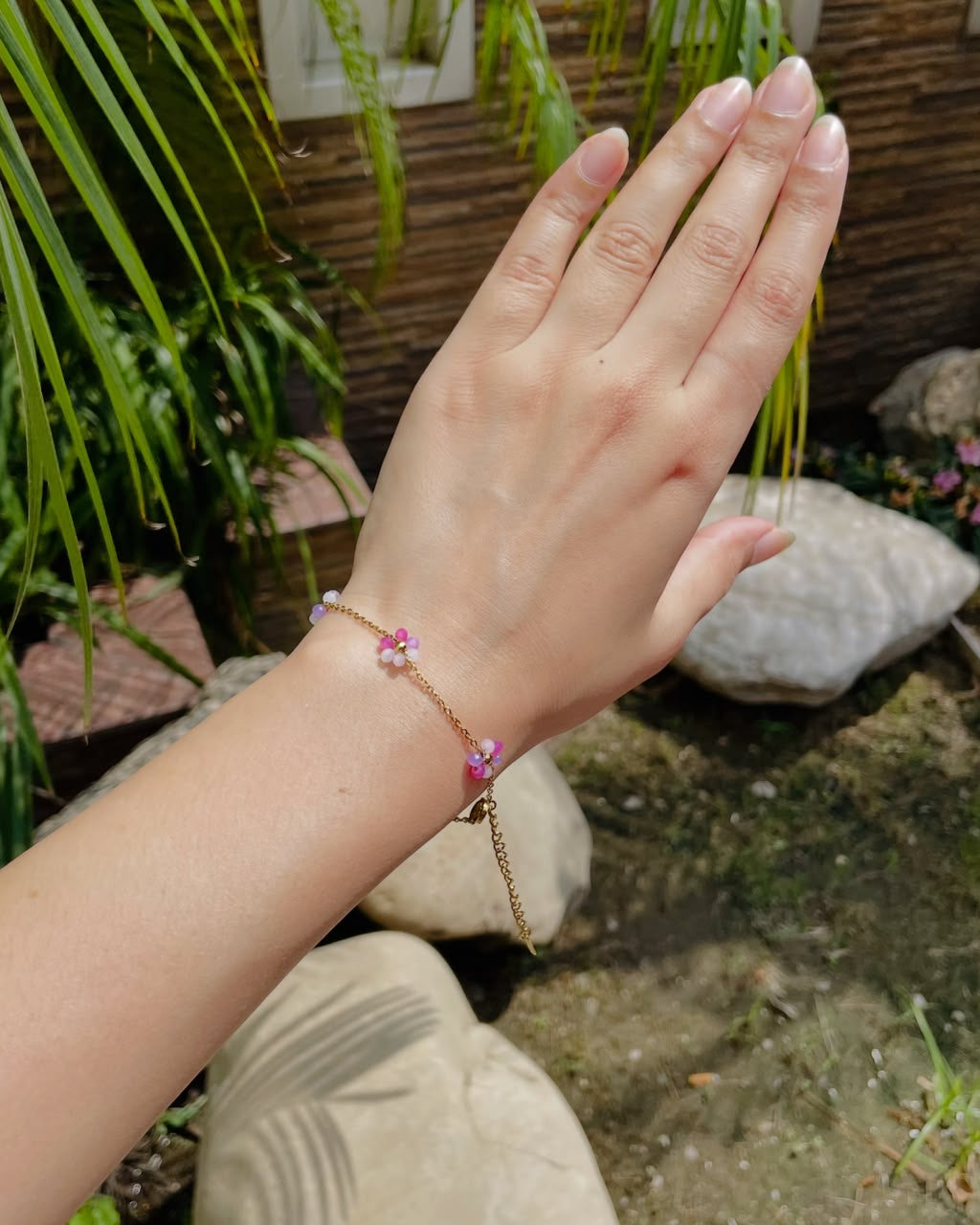 Gradient Purple Faux Bead Bracelet