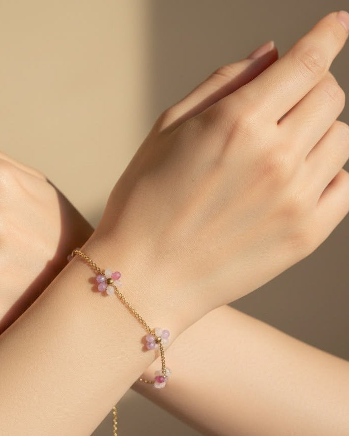 Gradient Purple Faux Bead Bracelet
