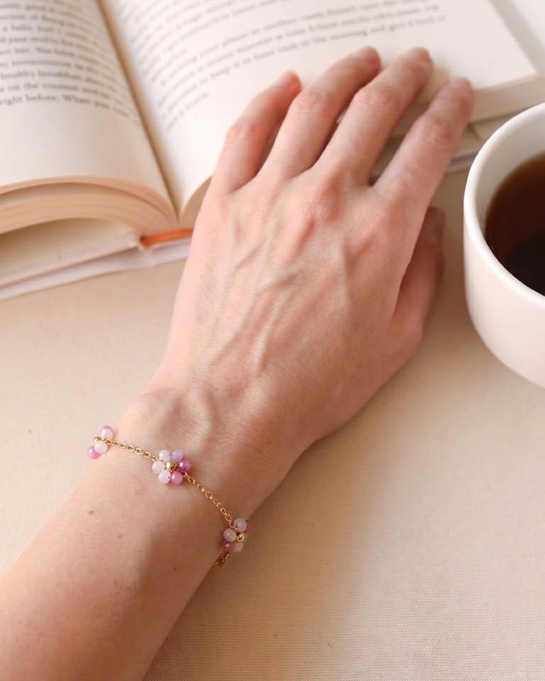 Gradient Purple Faux Bead Bracelet