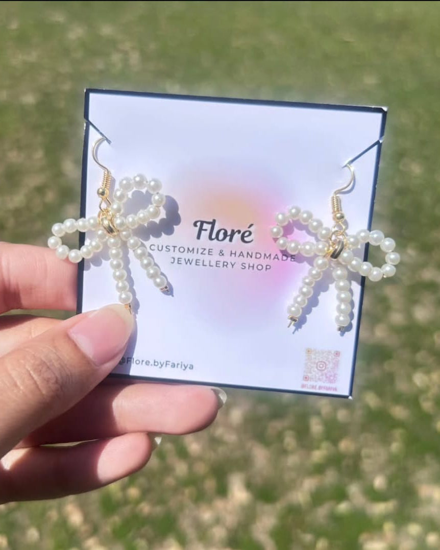 Pearl Bow Earrings