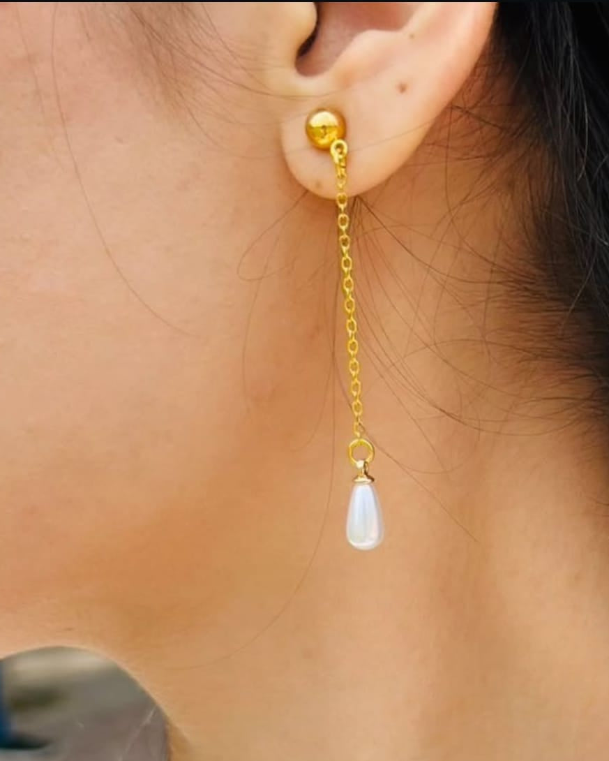 Pearl Drop Chain Earring